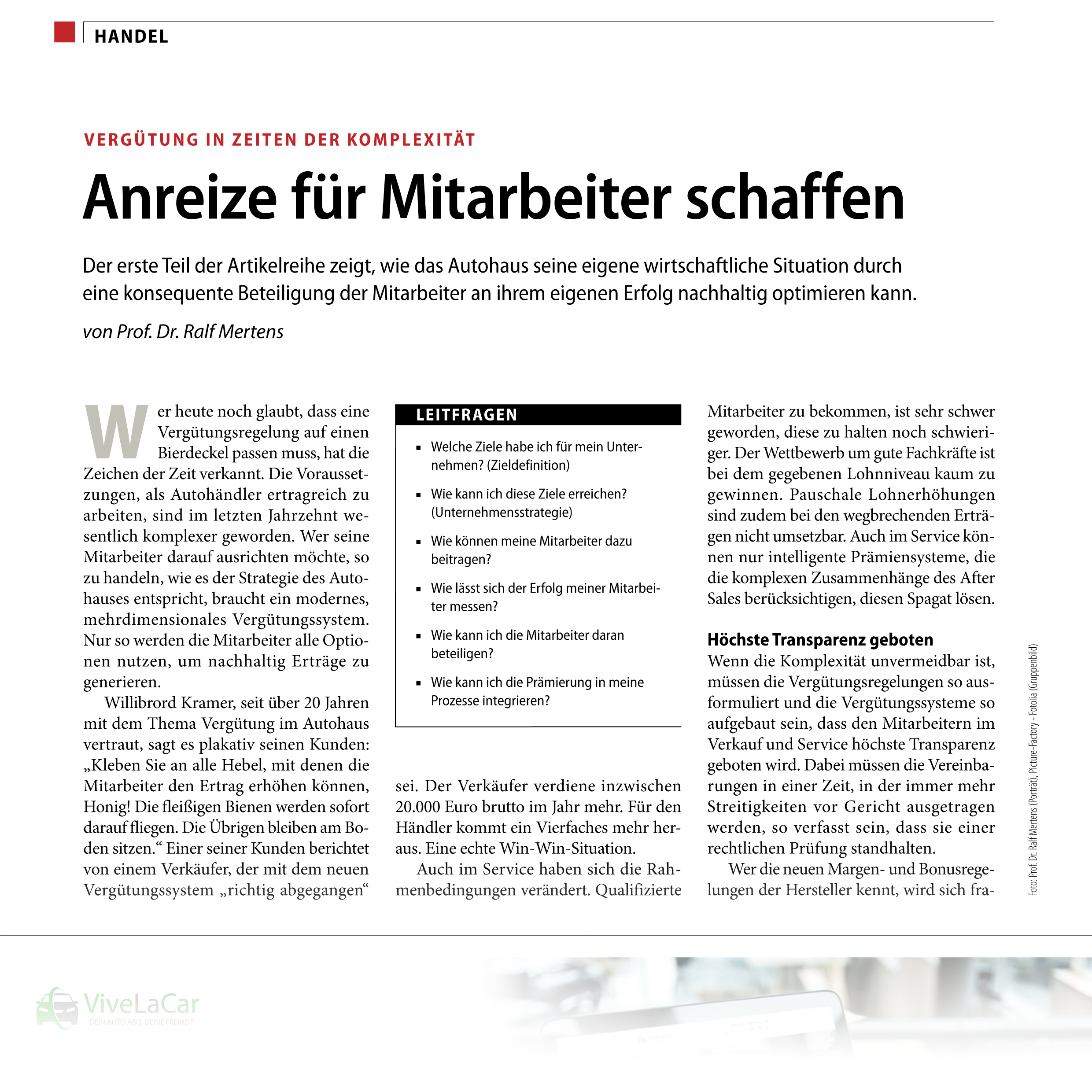 Autohaus Verlag - Anreize für Mitarbeiter schaffen - Ralf Mertens