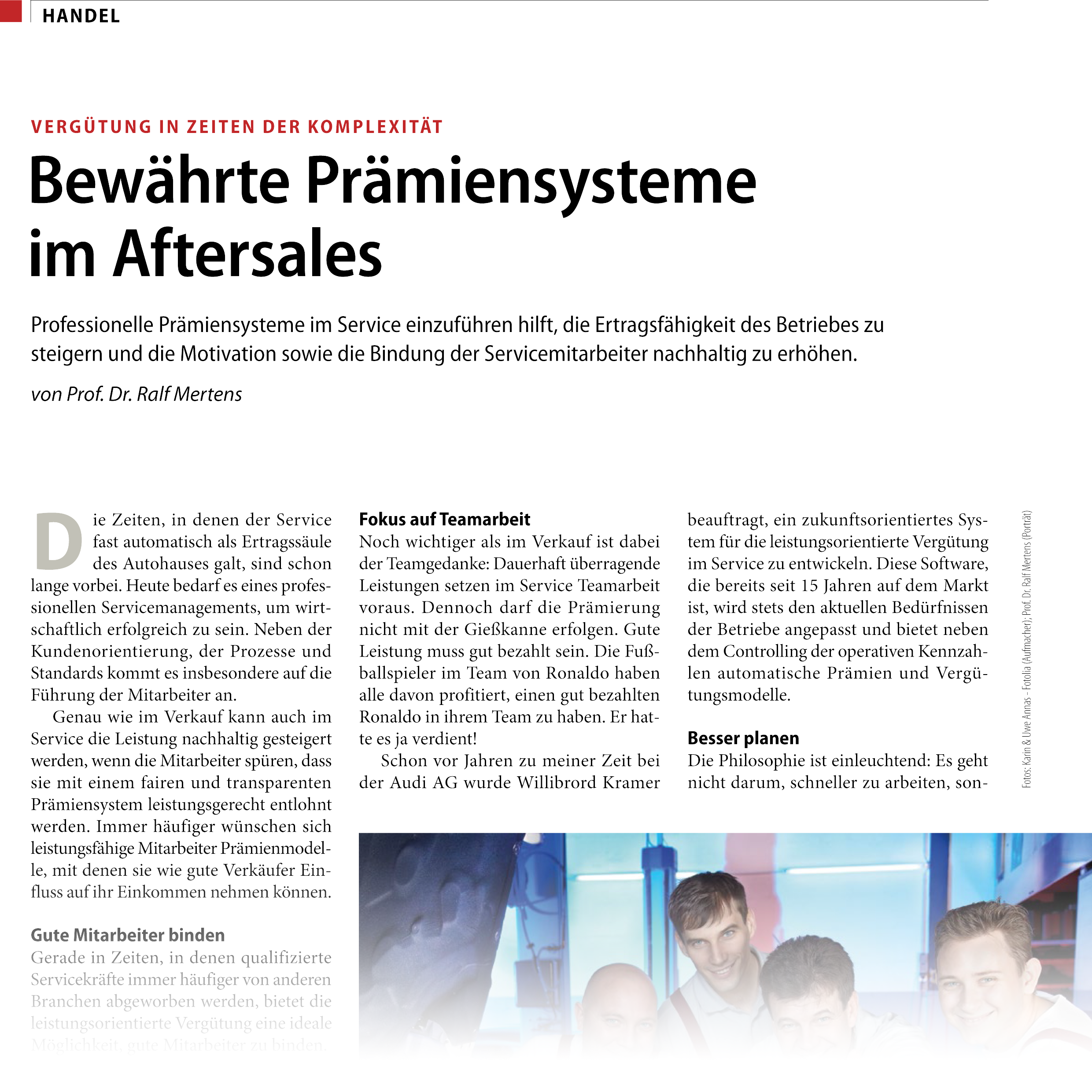 Autohaus Verlag - Bewährte Prämiensysteme im Aftersales - Ralf Mertens